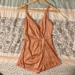 FINAL SALE! REVOLVE peach satin romper